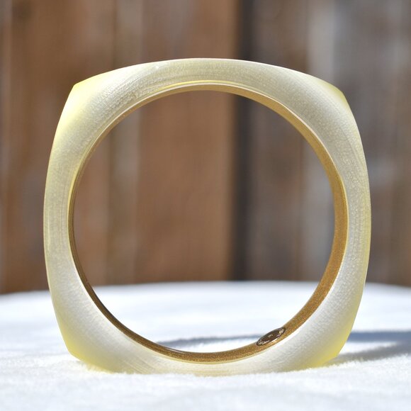 Alexis Bittar | Lucite Neon Yellow Square Bangle - Picture 7 of 8